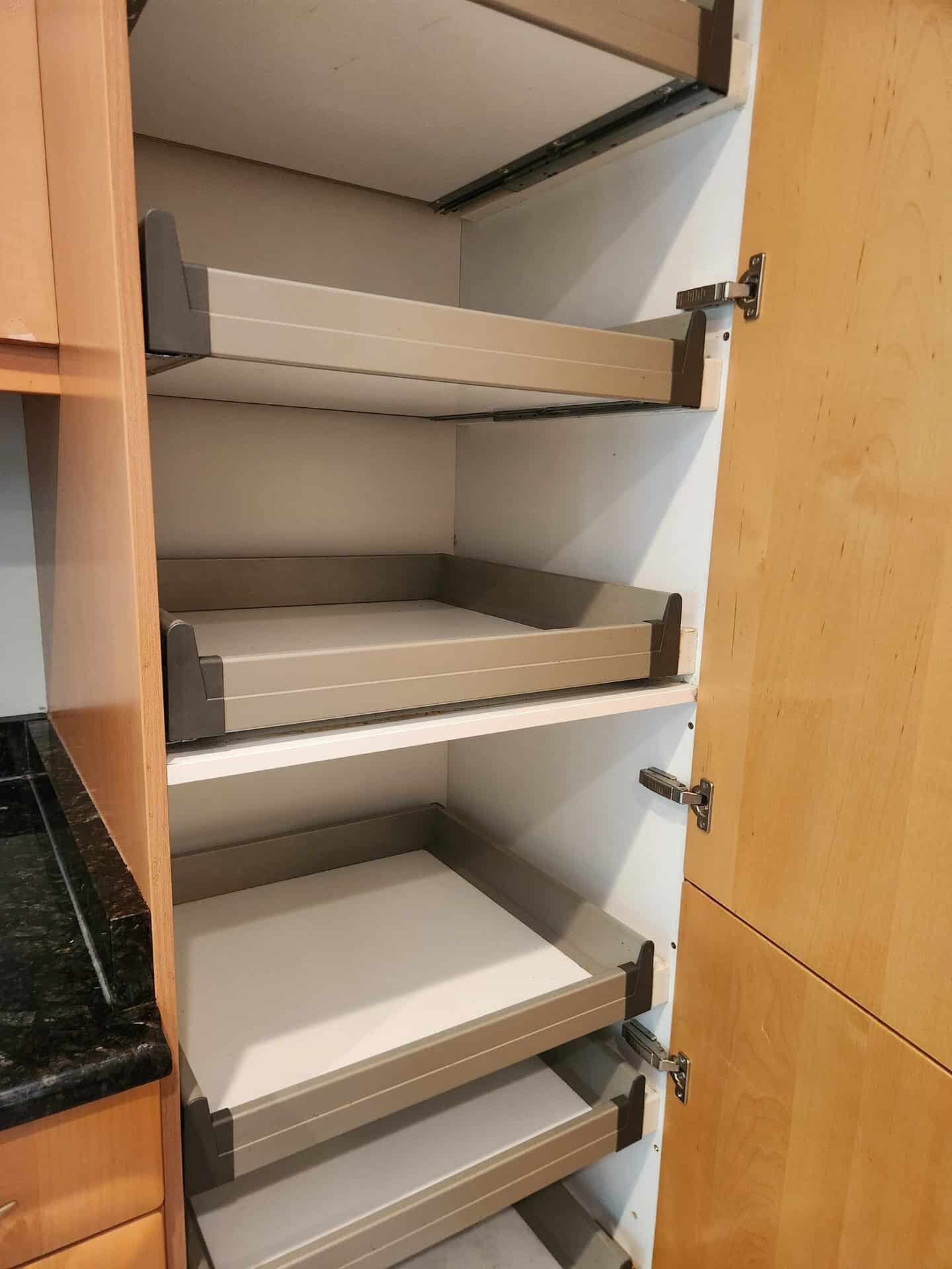 Kitchen cabinets after interior and exterior deep cleaning