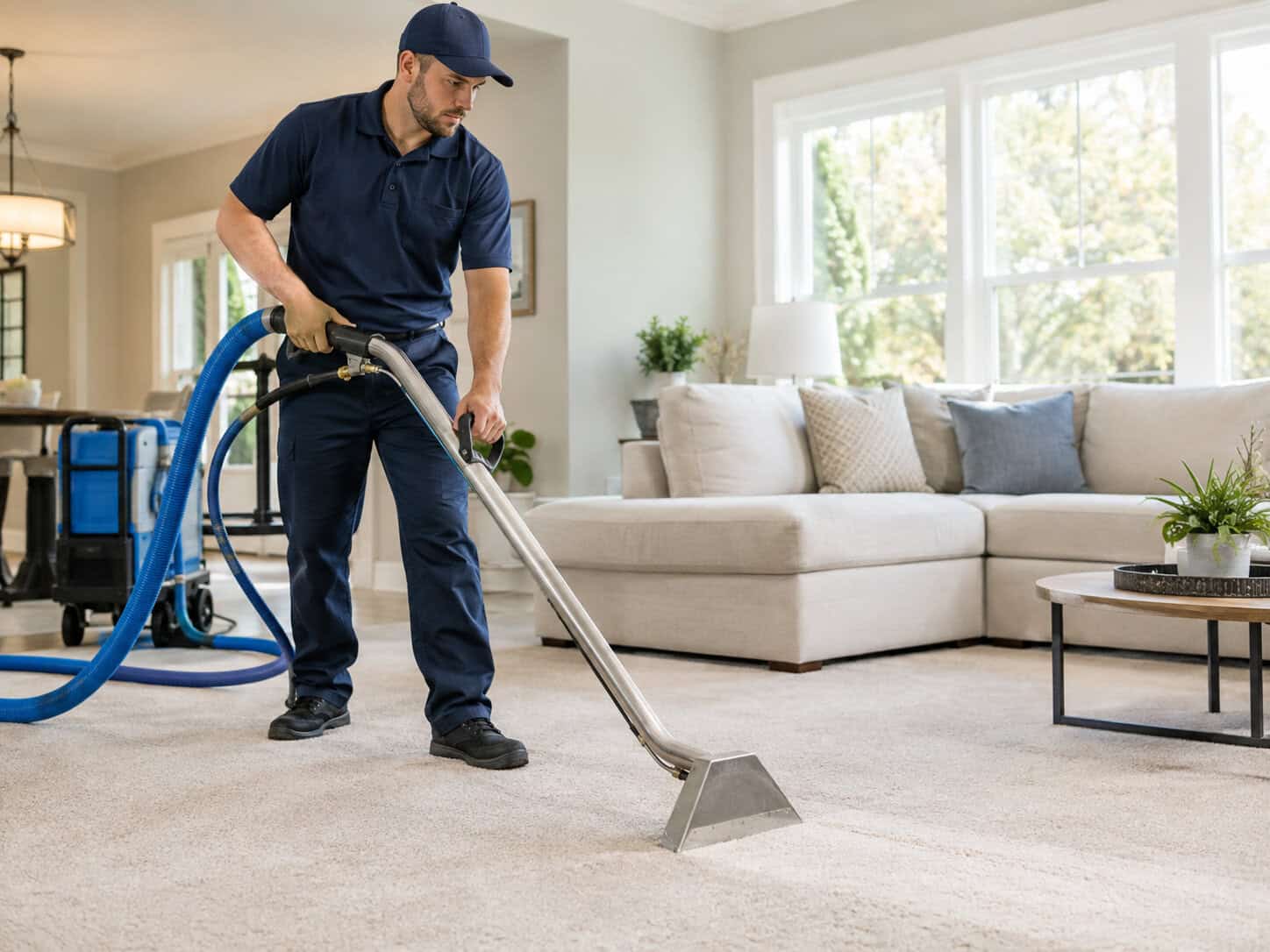 Carpet Cleaning Cost: 8 Essential Factors That Affect What You Pay 1 Professional carpet cleaning in a residential home