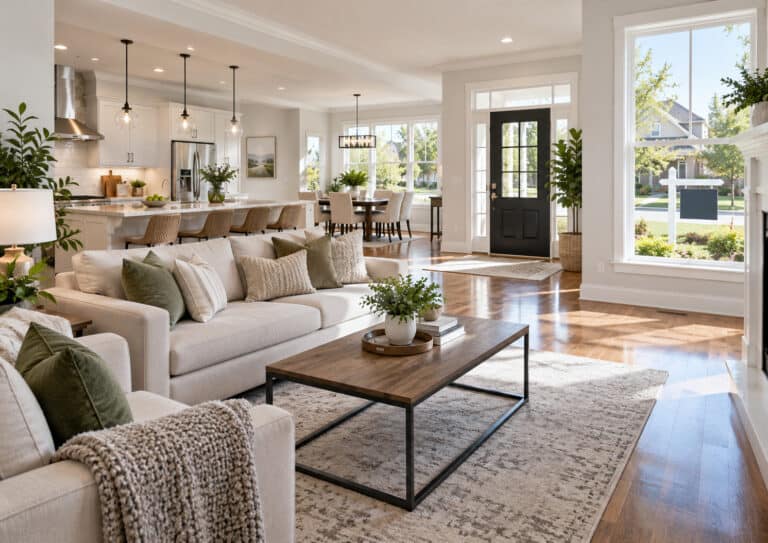 Clean staged home after deep cleaning before selling a house
