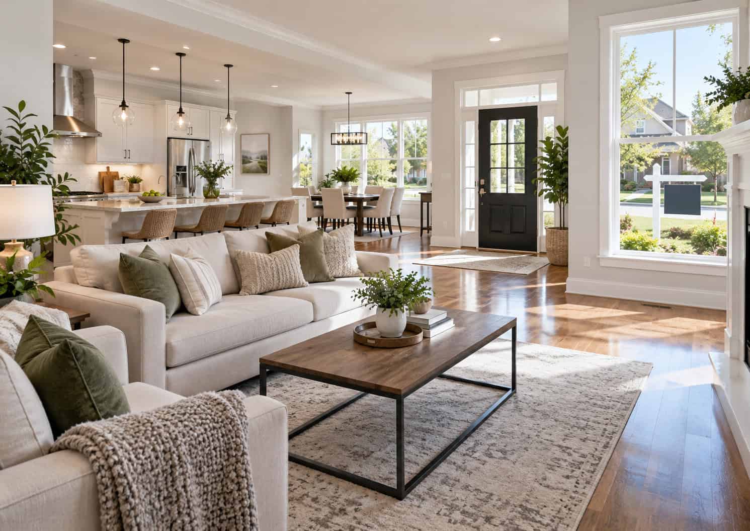 Clean staged home after deep cleaning before selling a house